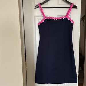 Lilly Pulitzer Navy blue with pink trim dress, Size S